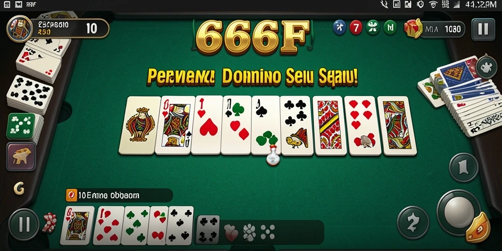 Tampilan gameplay seru dari permainan Domino 666F.