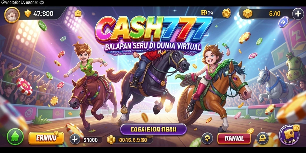 Screenshot gameplay CASH777 menunjukkan aksi balapan yang mendebarkan.