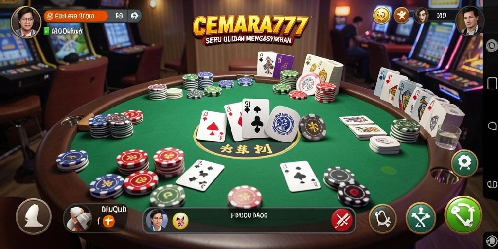 Tampilan gameplay seru dari CEMARA777 dalam permainan QiuQiu.