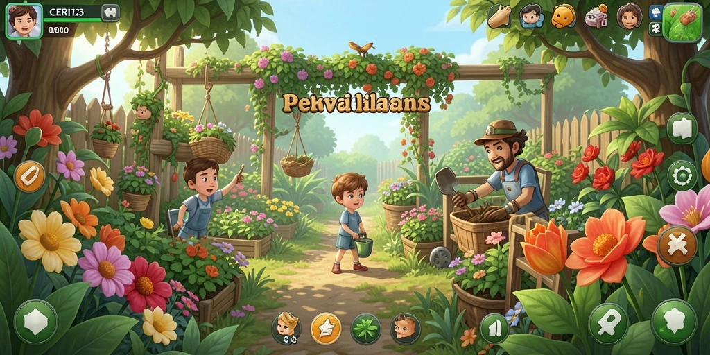 Tampilan gameplay CERI123 yang seru dan interaktif dalam bertani.