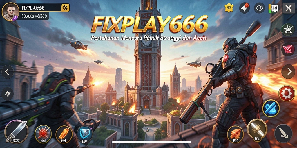 Tampilan gameplay FIXPLAY666 dengan strategi menara yang mendebarkan.
