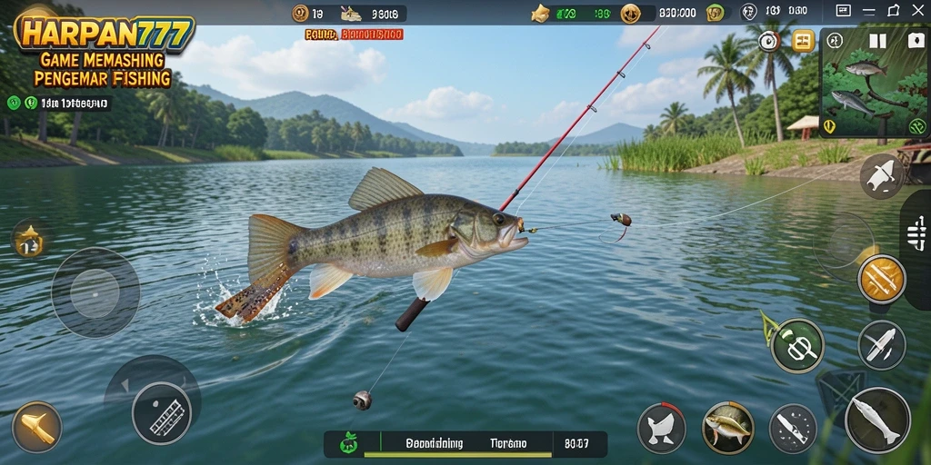Screenshot HARAPAN777 menampilkan aktivitas memancing yang seru di lokasi yang indah.