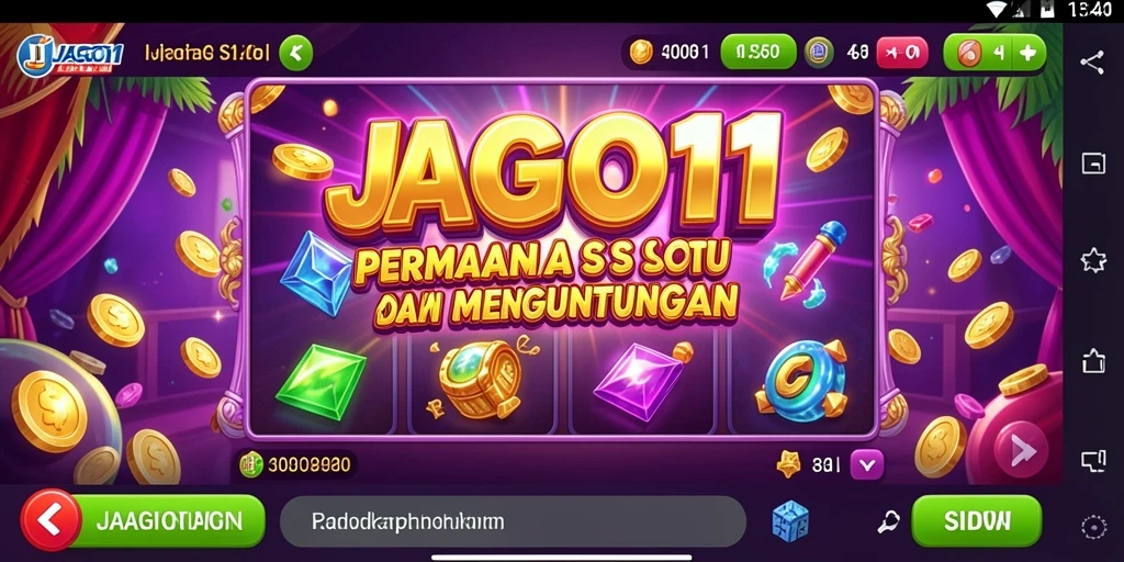 Tampilan gameplay Slot JAGO11 yang menarik dan penuh warna.