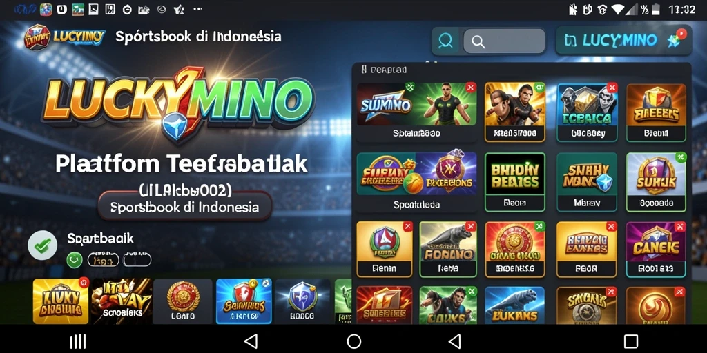 Gameplay LUCKYMINO menampilkan taruhan olahraga dengan antarmuka yang menarik.