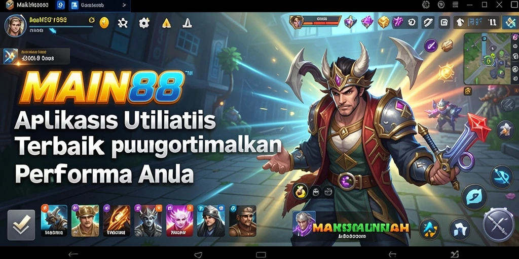 Screenshot utama MAIN88 menunjukkan antarmuka pengguna yang intuitif dan fitur pengoptimalan.