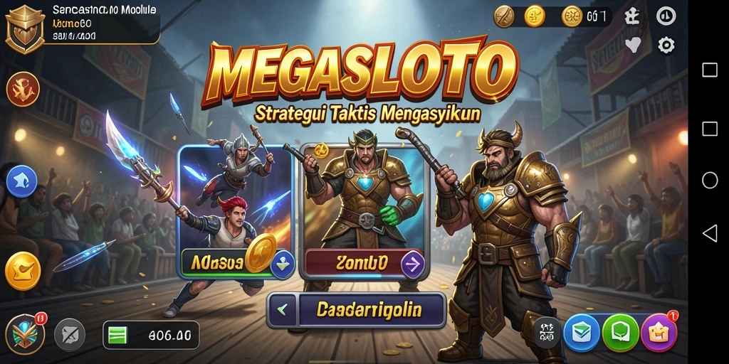 Screenshot gameplay <strong>MEGASLOTO</strong> menampilkan aksi strategis yang mendebarkan.