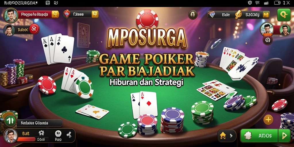 Tampilan gameplay poker seru di MPOSURGA dengan pemain bersaing.