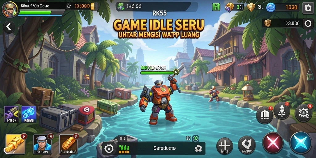 Tampilan gameplay RK55 yang menarik dan santai dalam kategori Idle.