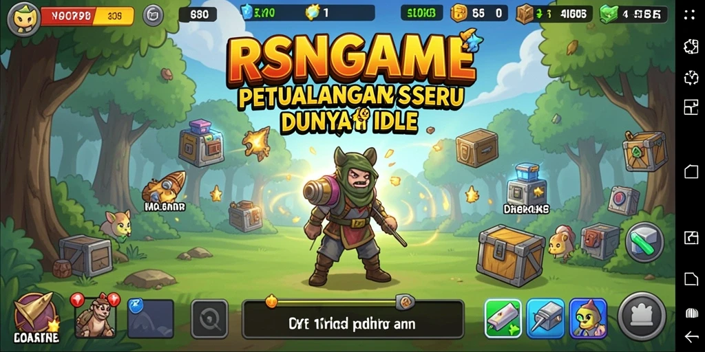 Screenshot gameplay RSNGAME menunjukkan aksi epic dalam mode Idle.