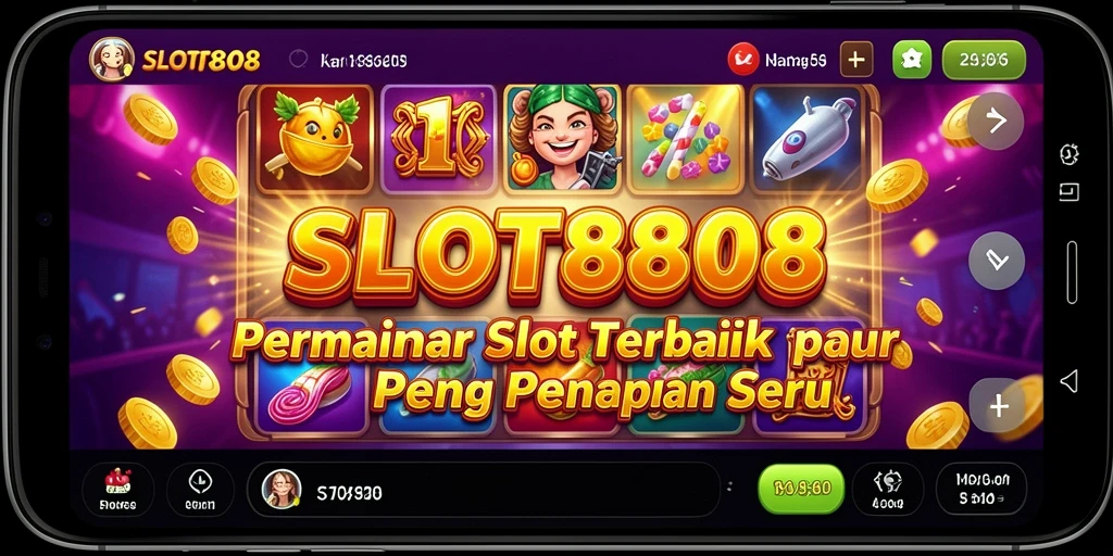 Tampilan gameplay SLOT8808 dengan gulungan yang berputar dan efek khusus menarik.