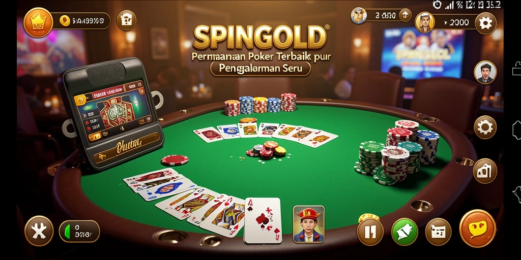 Tangkapan layar SPINGOLD menunjukkan aksi seru dalam permainan Poker online.
