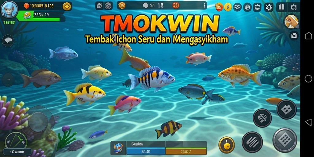 Tampilan gameplay seru TMOKWIN saat menembak ikan.