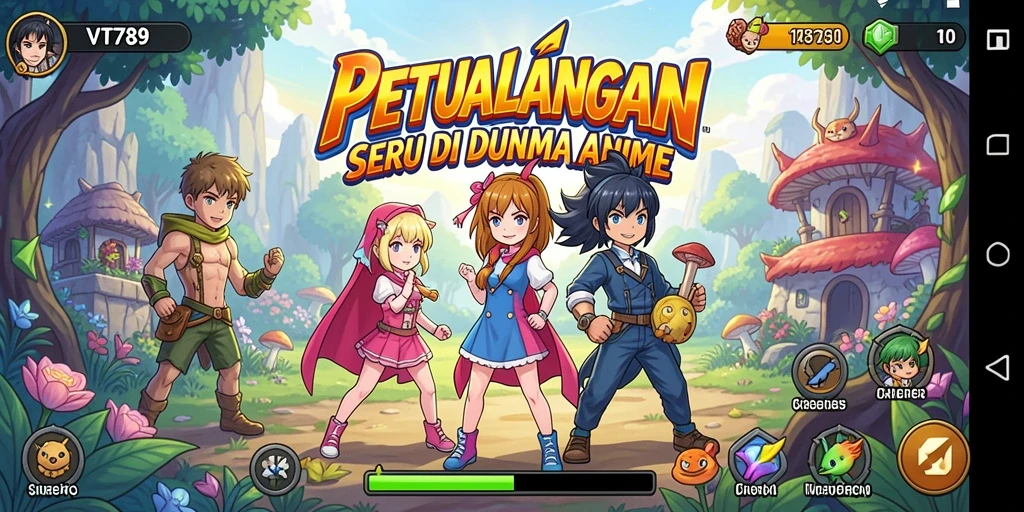 Tampilan gameplay VT789 yang menakjubkan dan penuh aksi dari karakter anime.