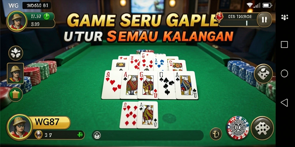 Tampilan gameplay seru Gaple di WG87 yang menarik.