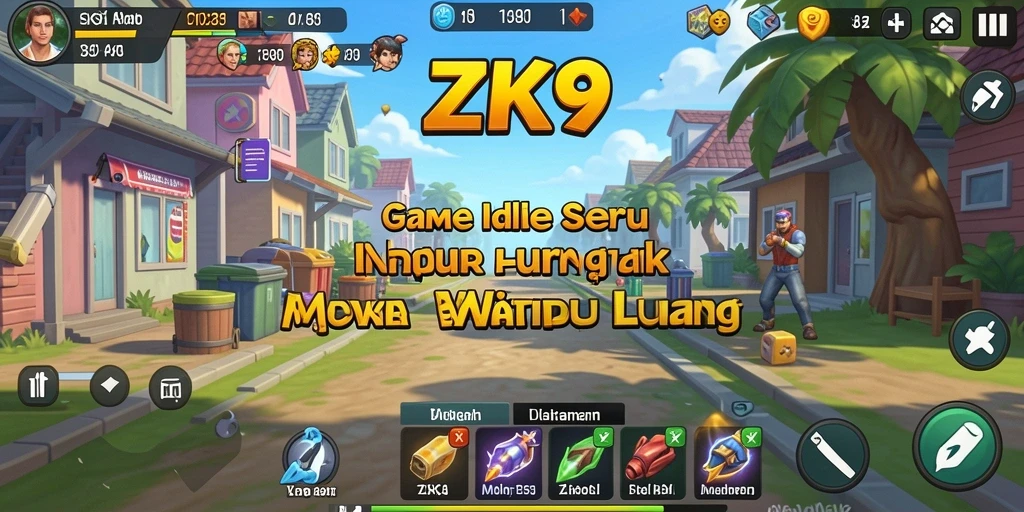 Tampilan gameplay ZK9 yang seru dan interaktif dalam genre Idle.